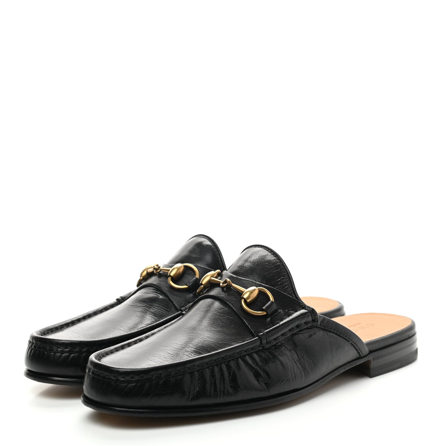Goatskin Mens Horsebit Slippers 9 Black