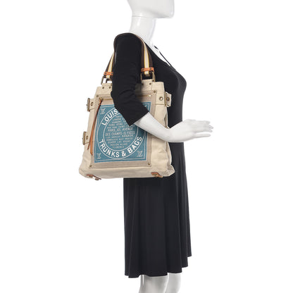 Louis Vuitton Toile Globe Shopper Cabas MM Blue 2 of 13