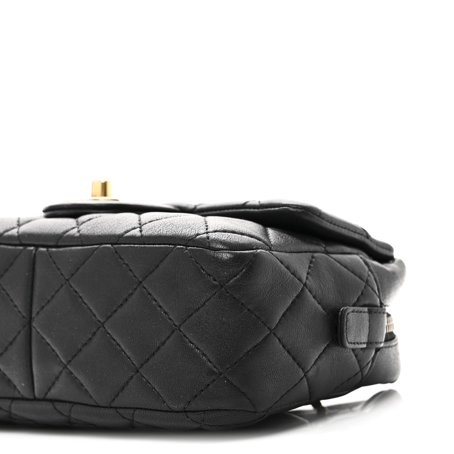 Chanel Sheepskin Quilted Trapezio Camera Case Black 1855037