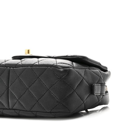 Chanel Sheepskin Quilted Trapezio Camera Case Black 10 of 10