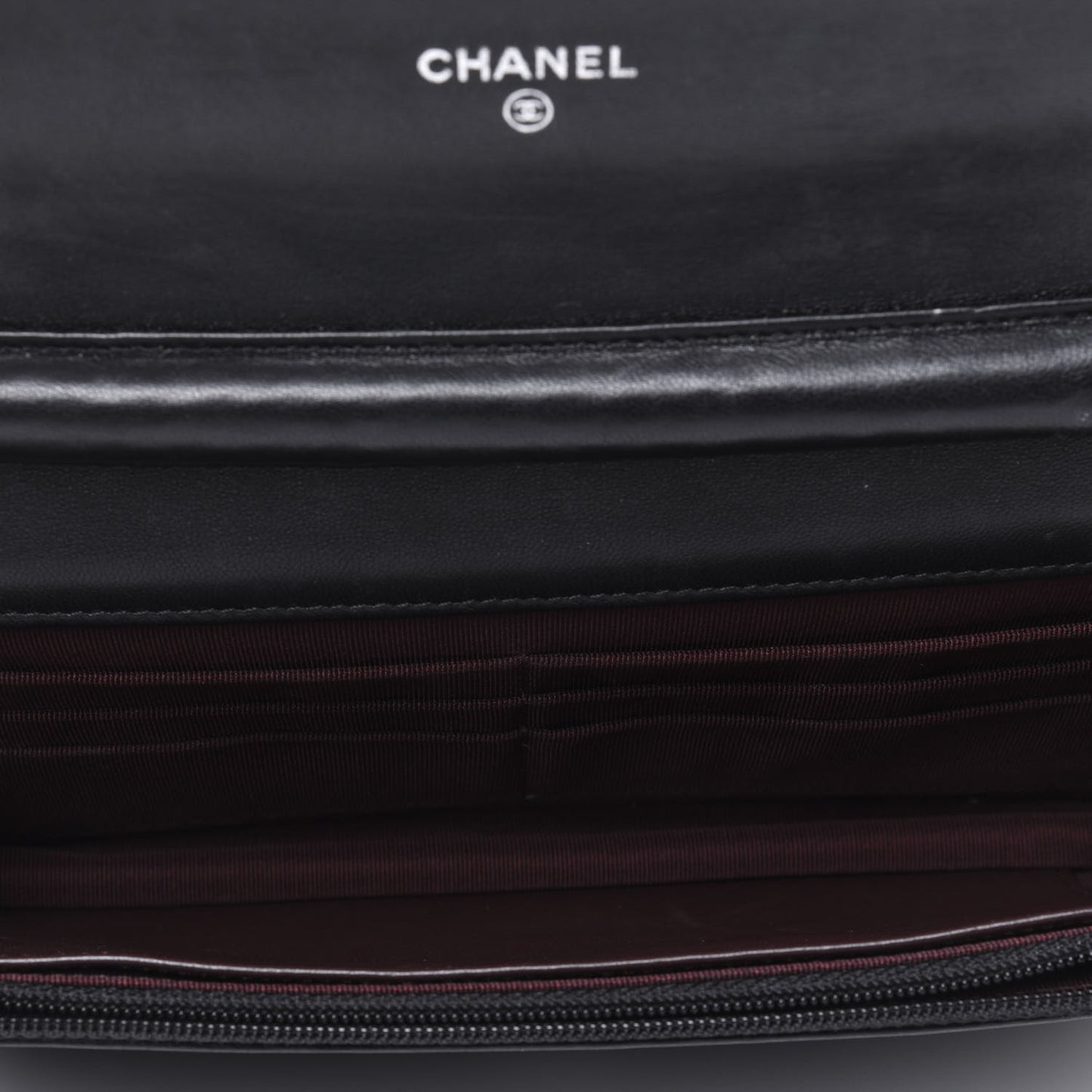 Lambskin Quilted Wallet On Chain WOC Black