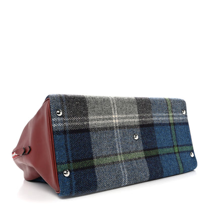 Hermes Evercolor Wool Tweed Tartan Galop d'Hermes Fourre Tout 50 Rouge H Bleu De Malte 4 of 12