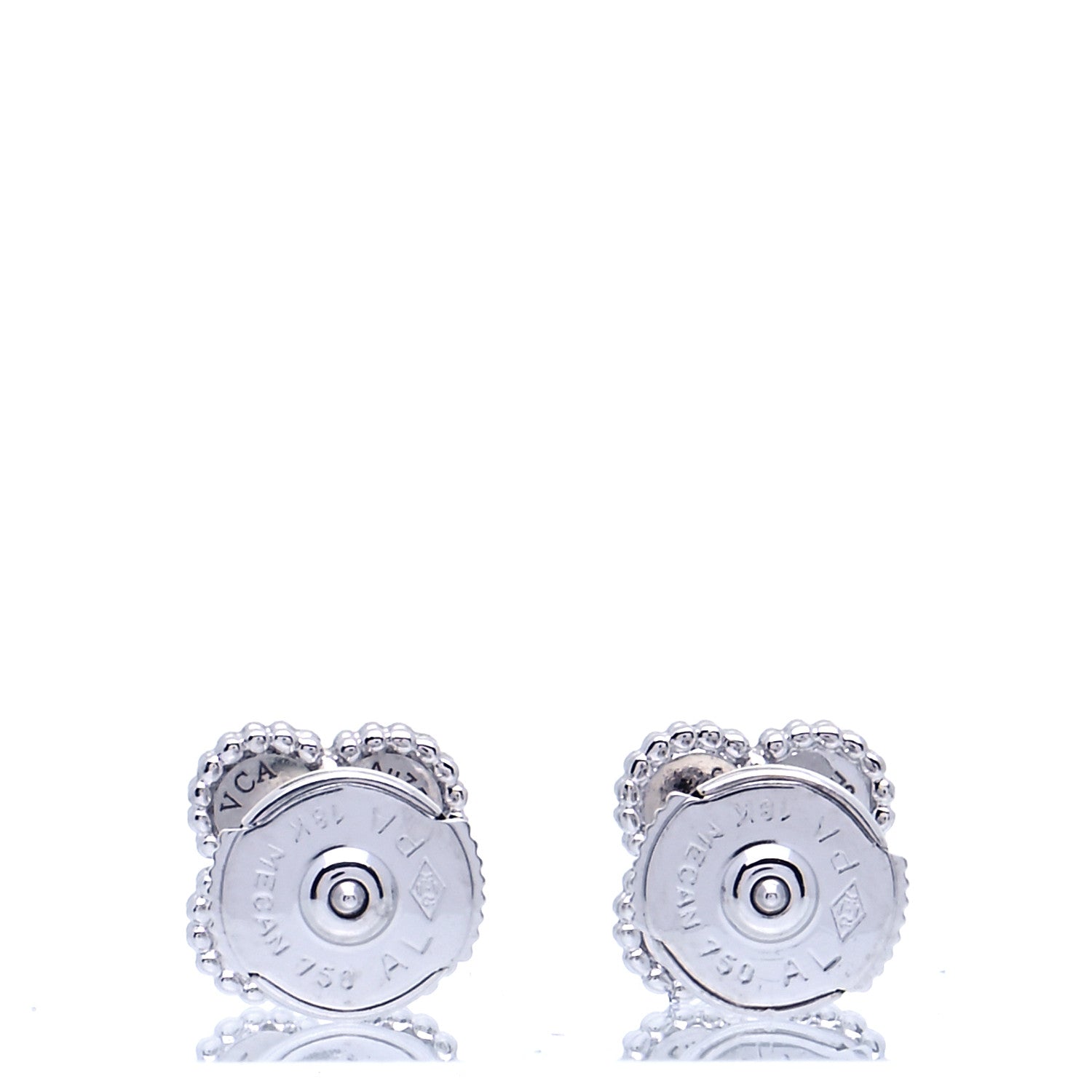Van Cleef & Arpels 18K White Gold Turquoise Sweet Alhambra Earrings 3 of 5