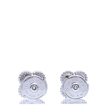 Van Cleef & Arpels 18K White Gold Turquoise Sweet Alhambra Earrings 3 of 5