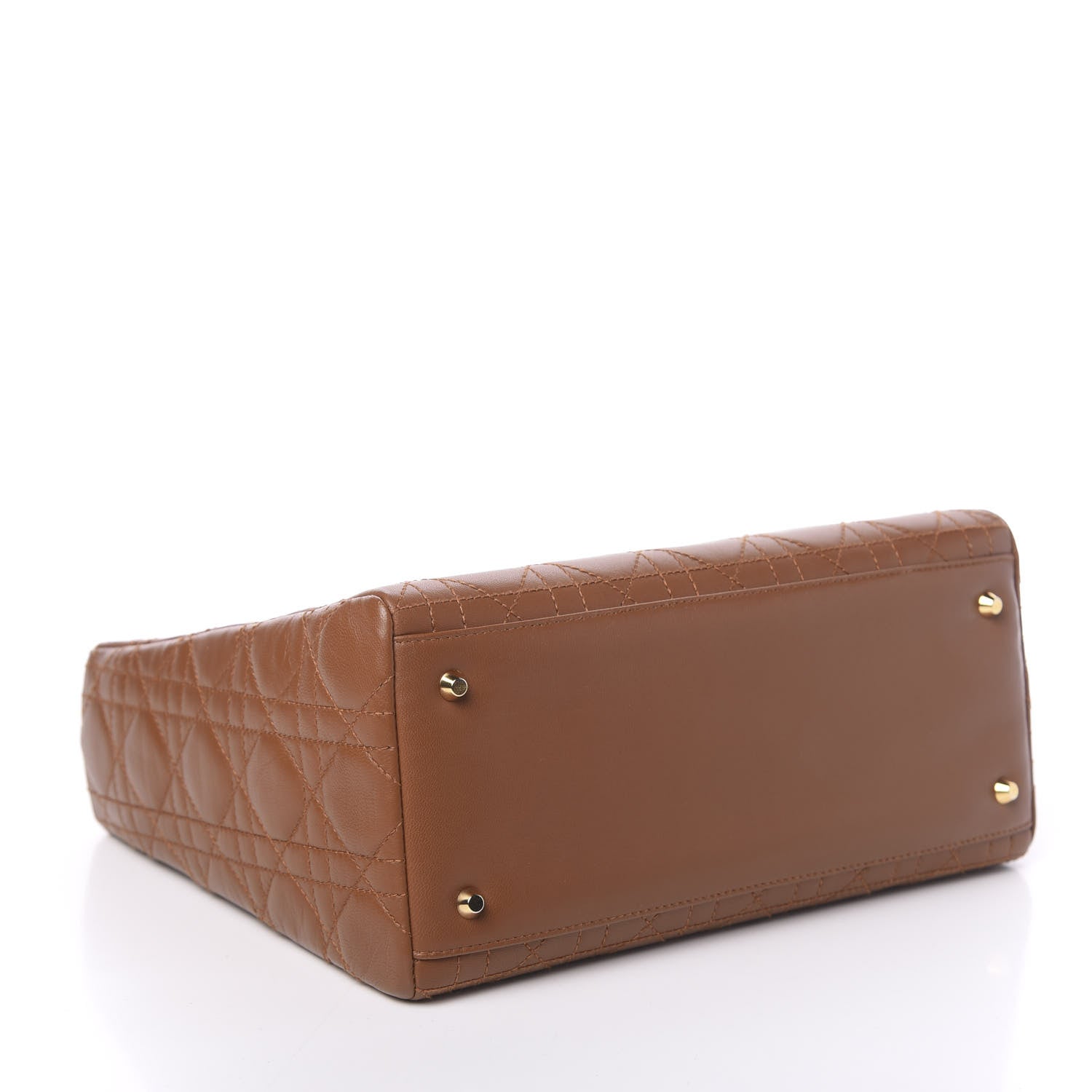 Christian Dior Lambskin Cannage Medium Lady Dior Tan 4 of 11