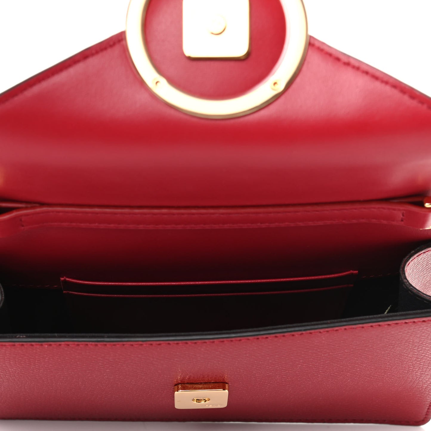 Vitello Cruise F is Fendi Bi-Color FF 1974 Embossed Envelope Belt Bag Maya Black Fragola
