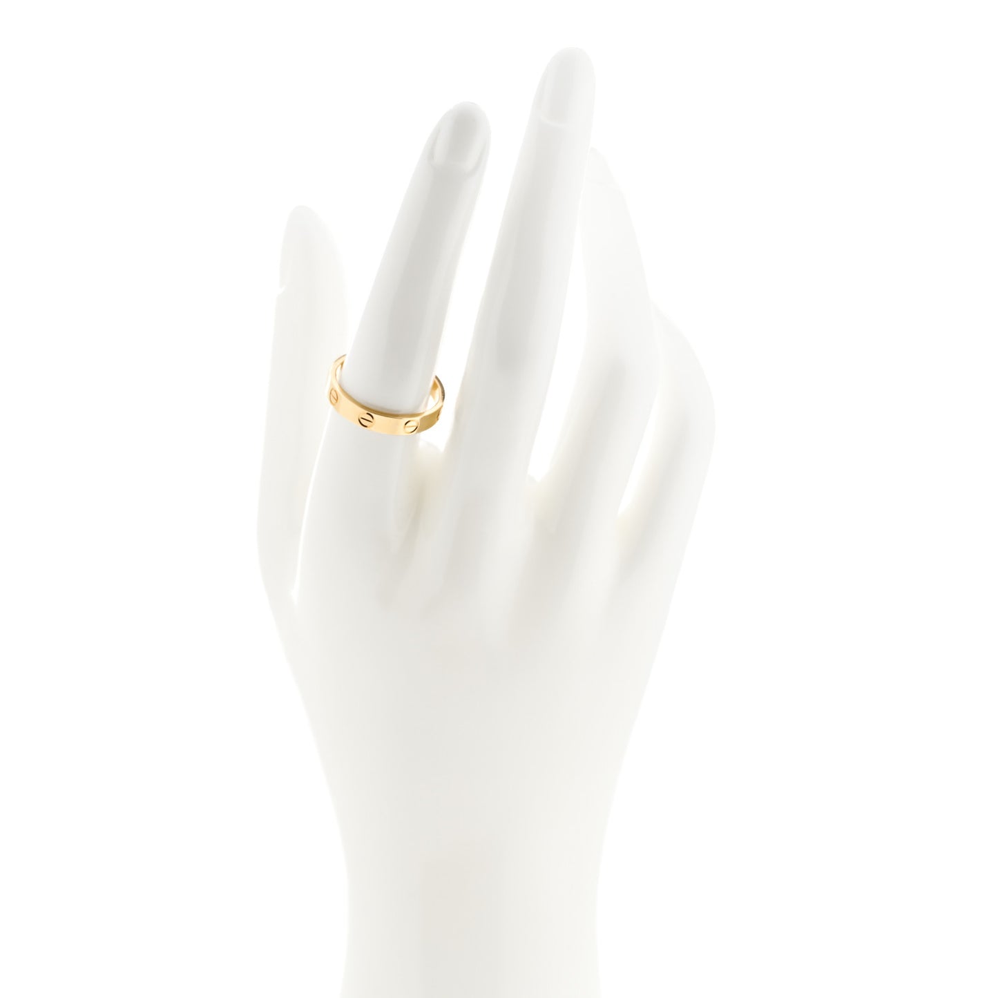 18K Yellow Gold 3.5mm LOVE Wedding Band Ring 56 7.5