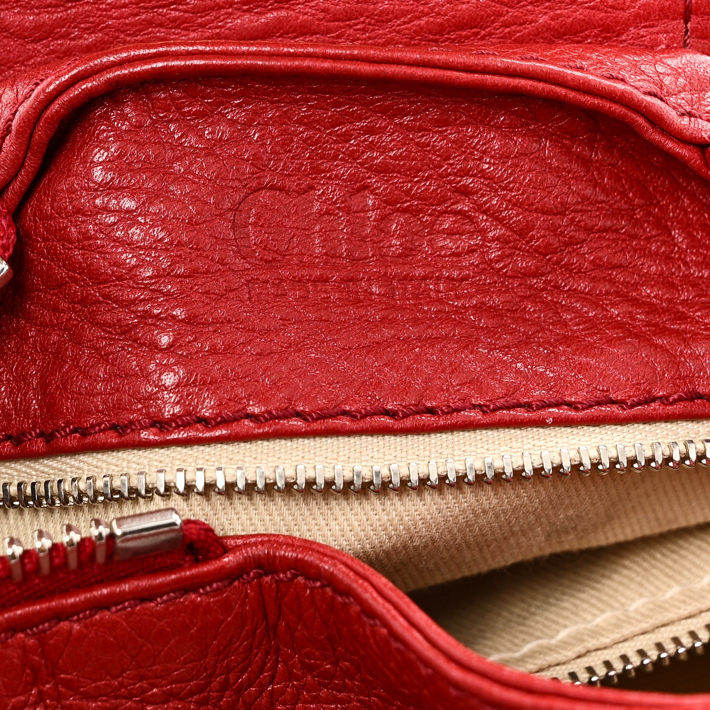 Calfskin Medium Paddington Satchel Red