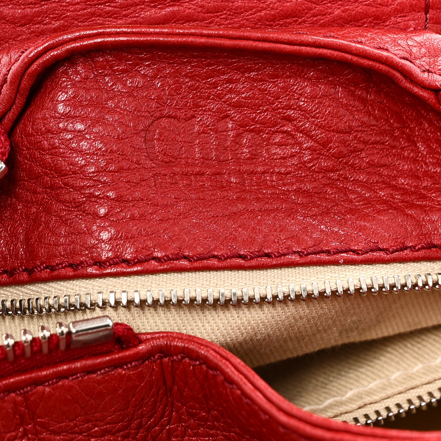 Chloe Calfskin Medium Paddington Satchel Red 6 of 9