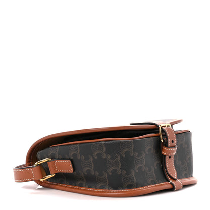 Celine Triomphe Canvas Medium Folco Bag Tan 4 of 10