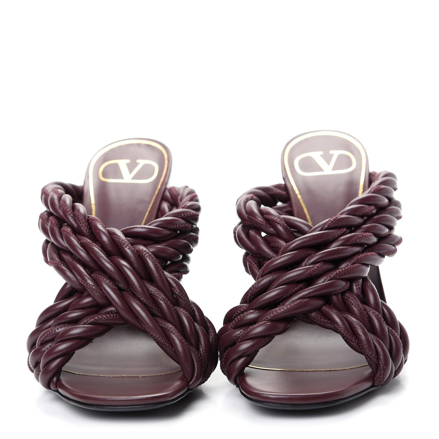 Nappa Crisscross Rope Slide Sandals 36 Rubin