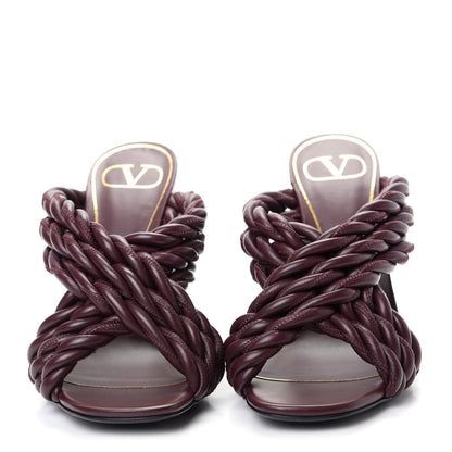 Valentino Garavani Nappa Crisscross Rope Slide Sandals 36 Rubin 2 of 10