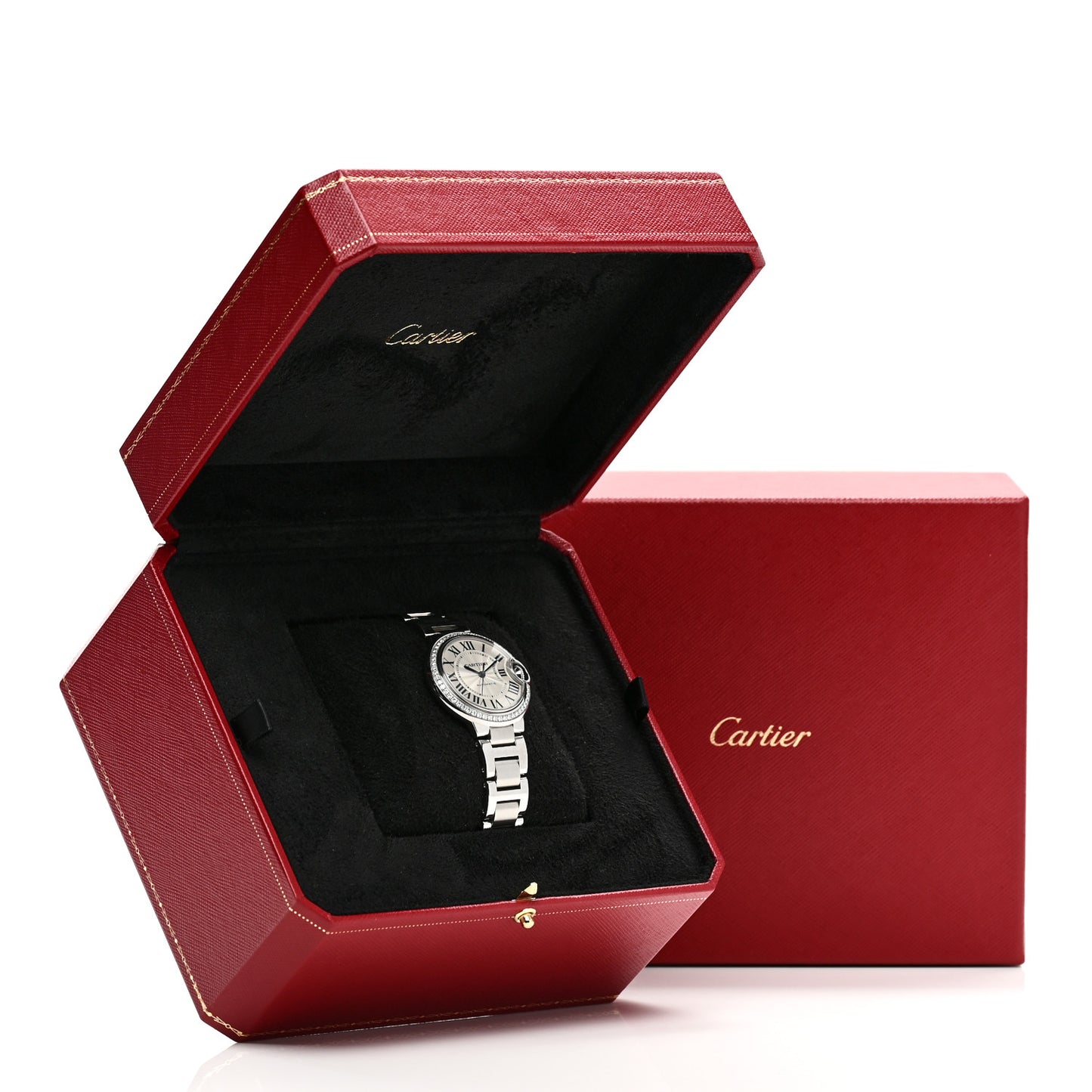 Stainless Steel Diamond Bezel 33mm Ballon Bleu De Cartier Automatic Watch