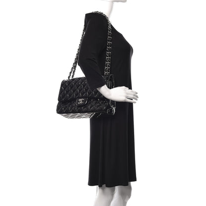 Chanel Patent Quilted Jumbo Double Flap Black 2 of 15