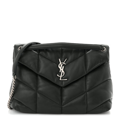Saint Laurent Lambskin Quilted Medium Loulou Puffer Monogram Chain Satchel Seaweed 1 of 10
