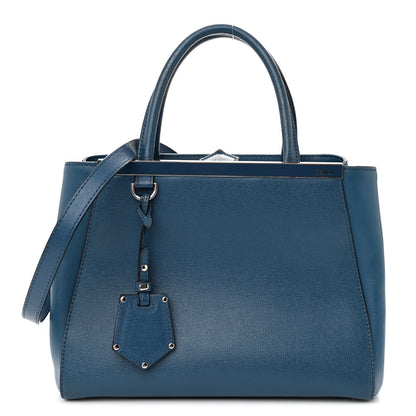 Fendi Vitello Elite Petite 2Jours Tote Blue Cobalto 1 of 14