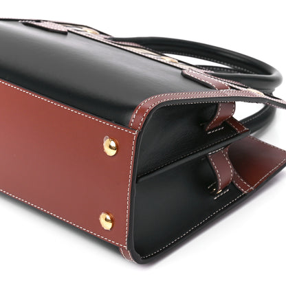 Burberry Calfskin Vintage Check Mini Two Handle Title Bag Black 11 of 11