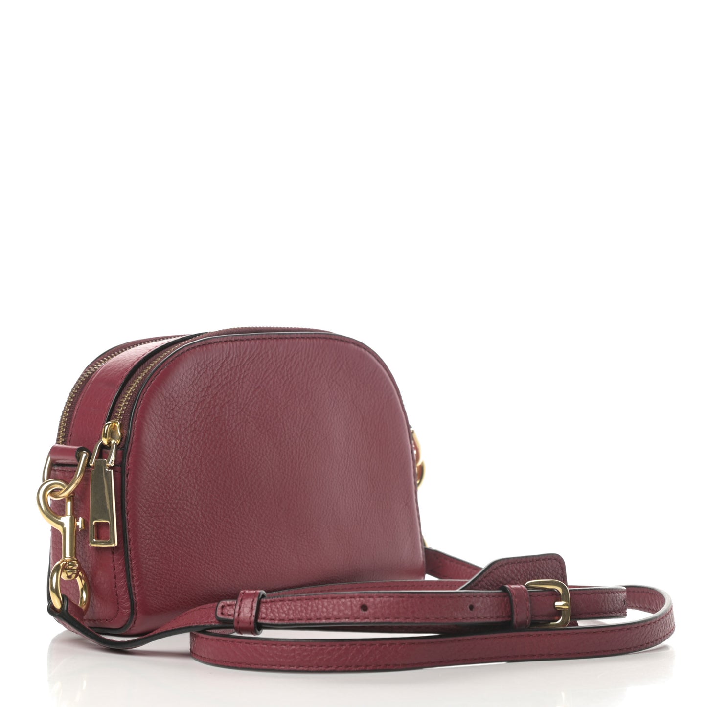 Calfskin Shutter Camera Crossbody Bag Deep Maroon