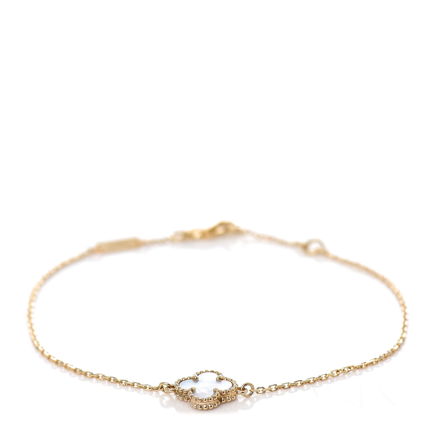Van Cleef & Arpels 18K Yellow Gold Mother of Pearl Sweet Alhambra Bracelet 1 of 7