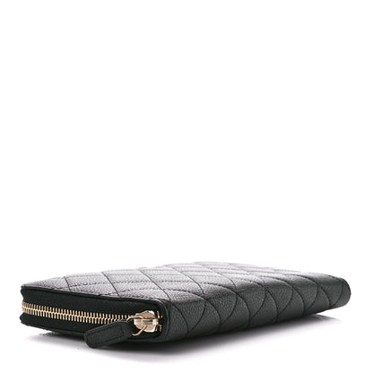 Chanel Caviar Quilted Large Zip Around Organizer Wallet Black 4 of 16
