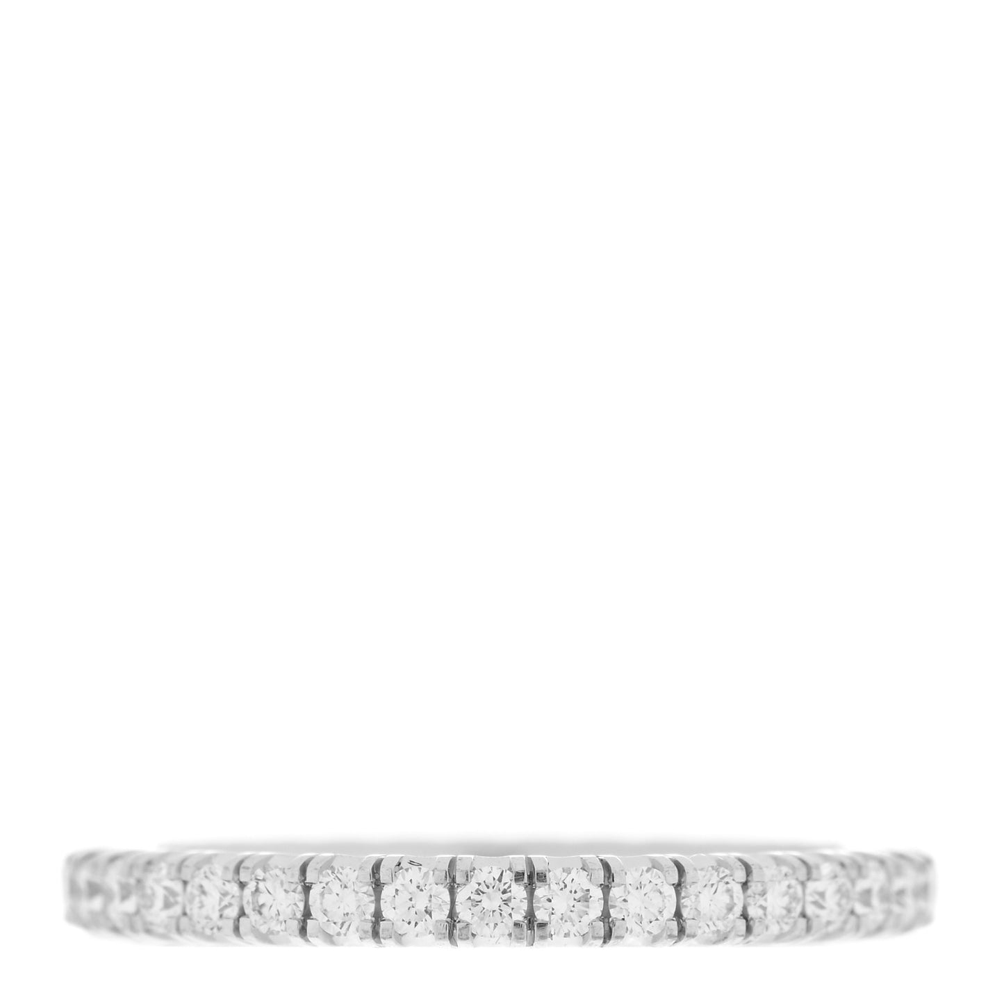 18K White Gold Diamond 2mm Etincelle de Cartier Wedding Band Ring 49 4.75