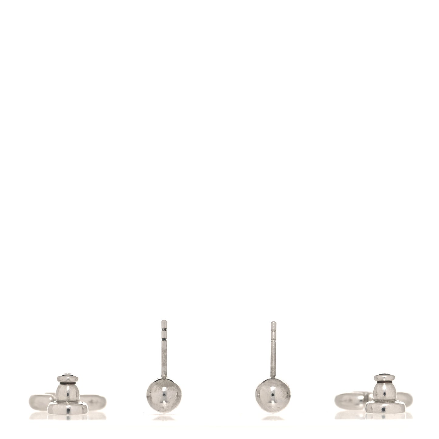 Metal Petit CD Drop Earrings Silver