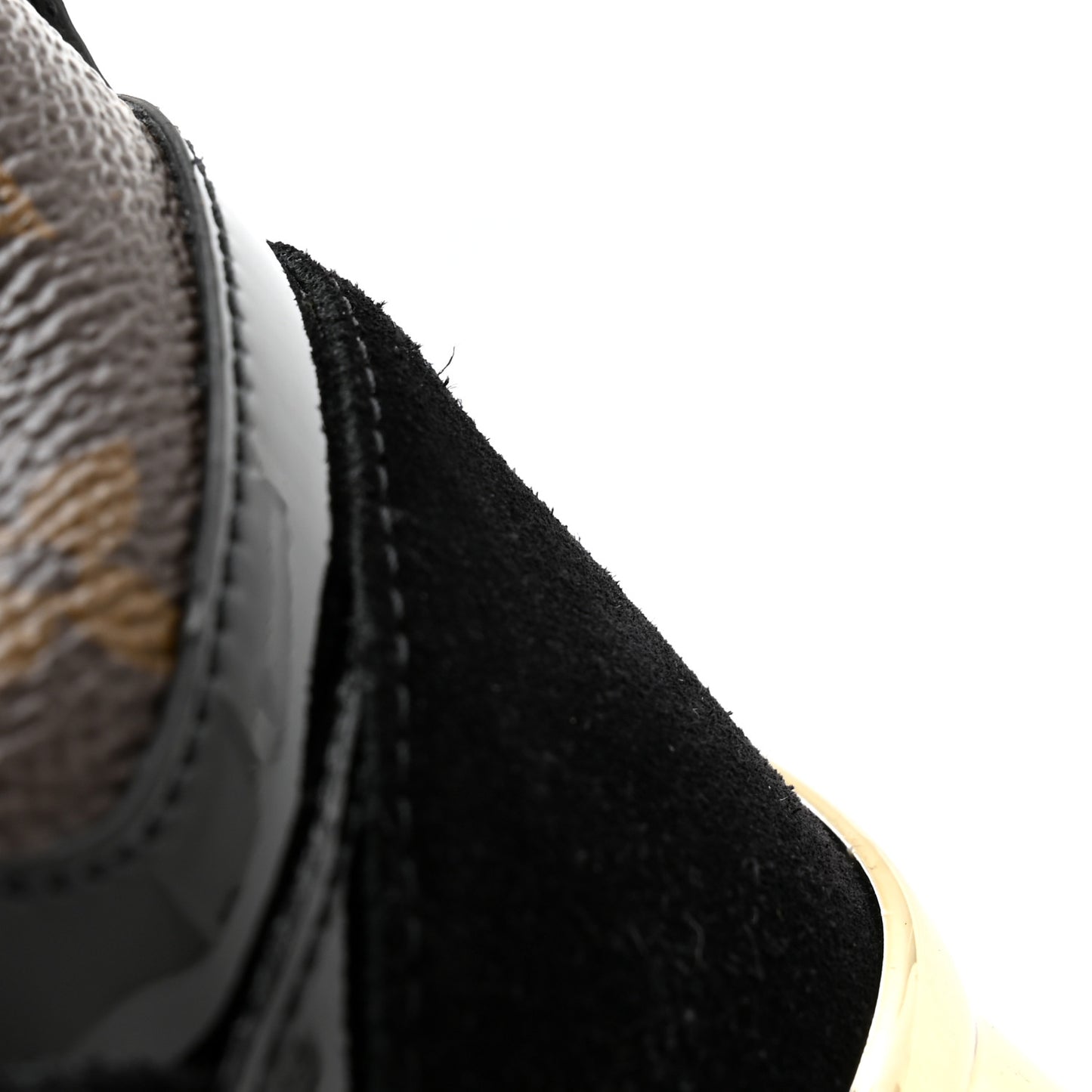 Suede Monogram Run Away Sneakers 38 Black