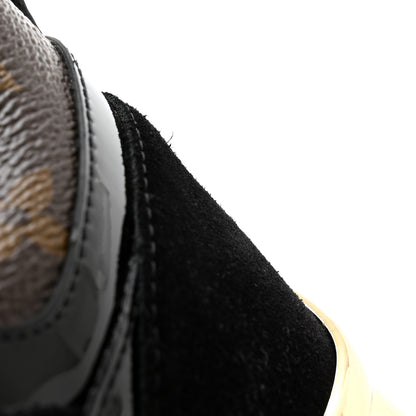 Louis Vuitton Suede Monogram Run Away Sneakers 38 Black 9 of 10