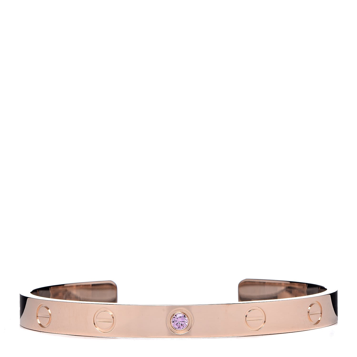 Cartier 18K Pink Gold Pink Sapphire LOVE Cuff Bracelet 17 1 of 6