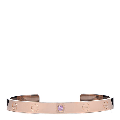 Cartier 18K Pink Gold Pink Sapphire LOVE Cuff Bracelet 17 1 of 6