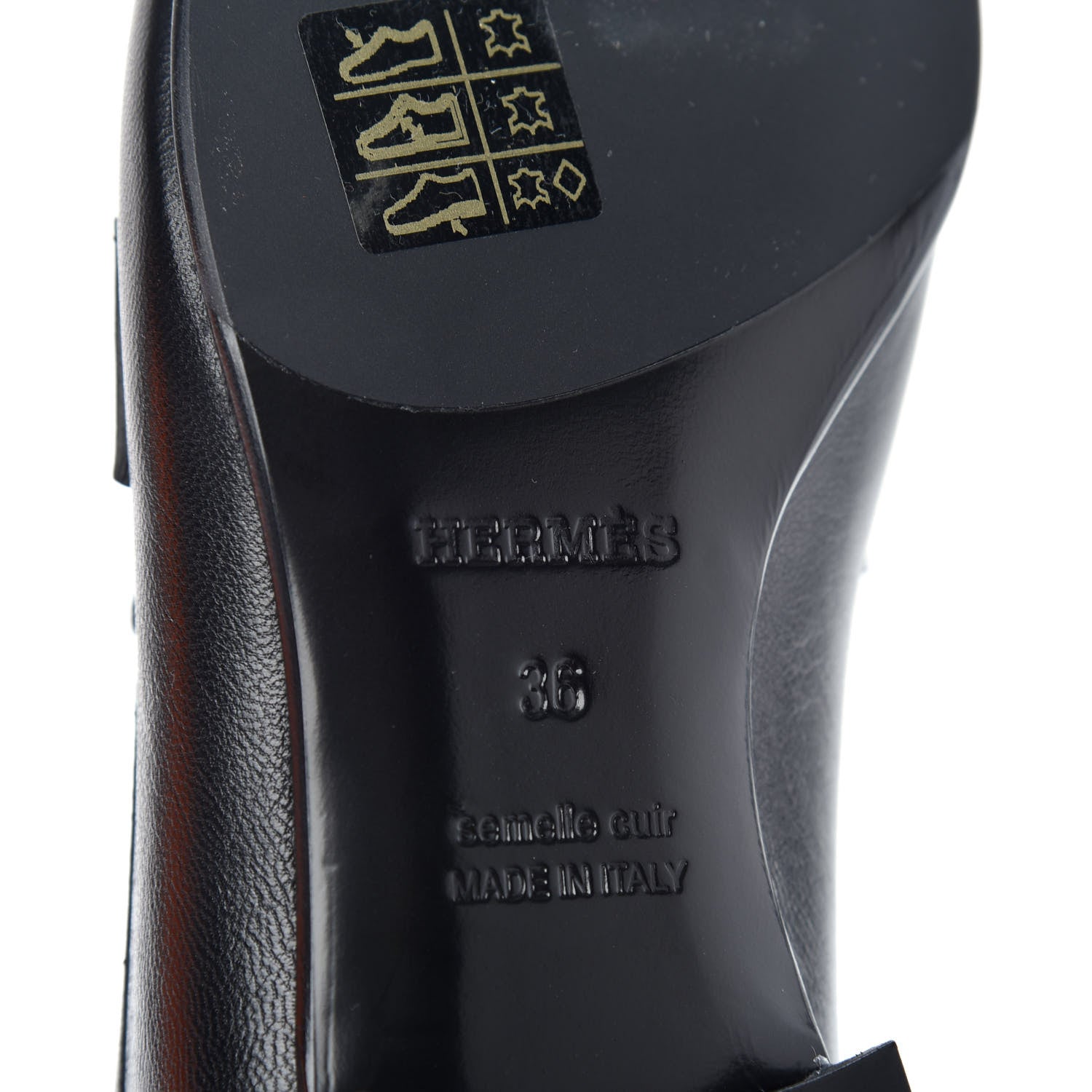 Hermes Goatskin Paris Loafers 36 Black 9 of 11