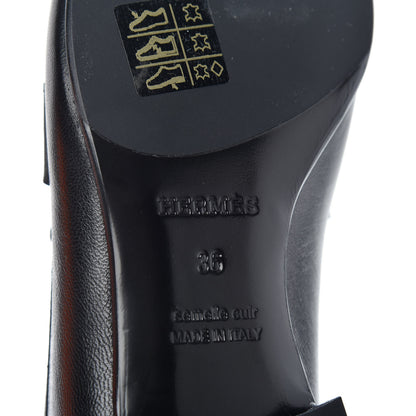 Hermes Goatskin Paris Loafers 36 Black 9 of 11