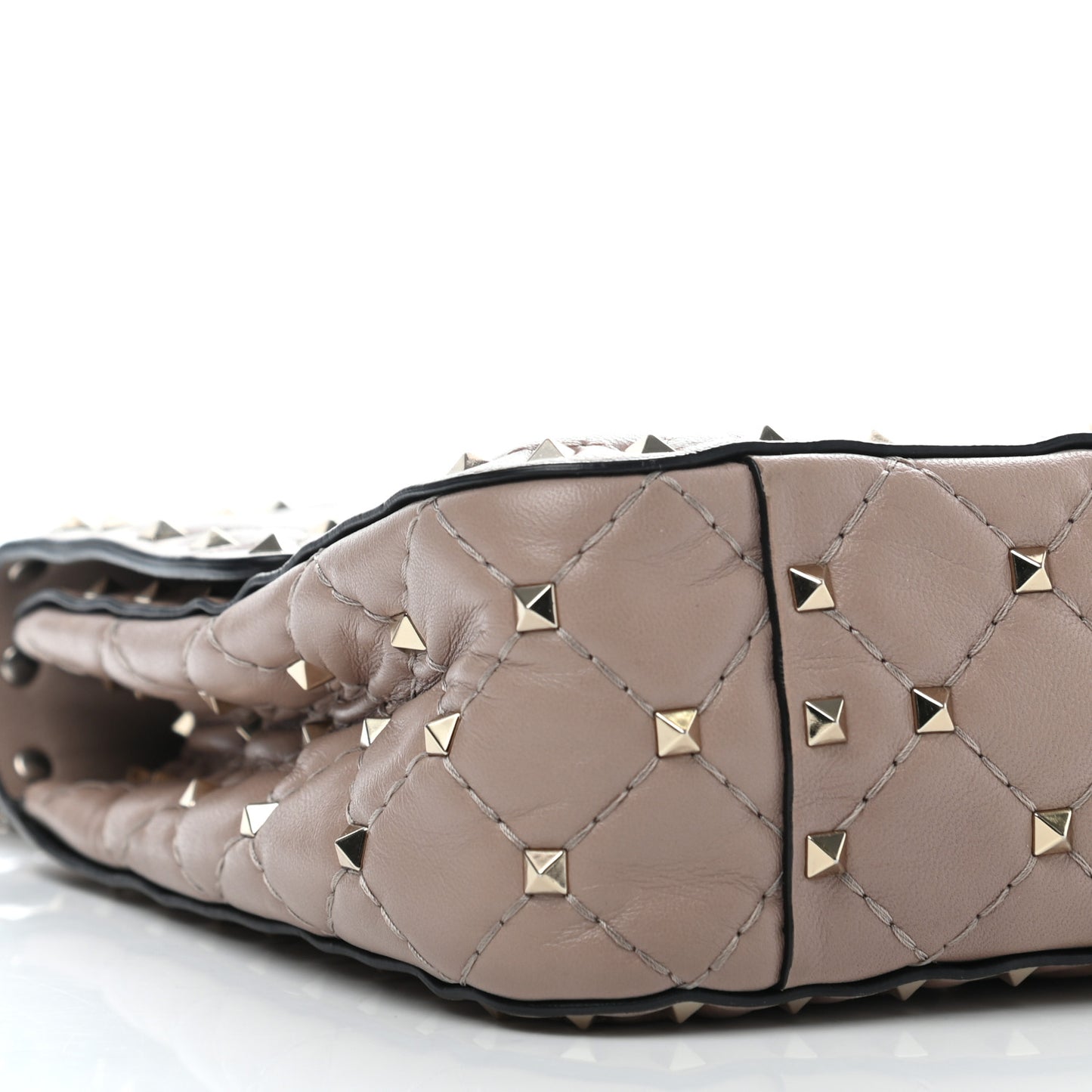 Lambskin Medium Rockstud Spike Shoulder Bag Poudre