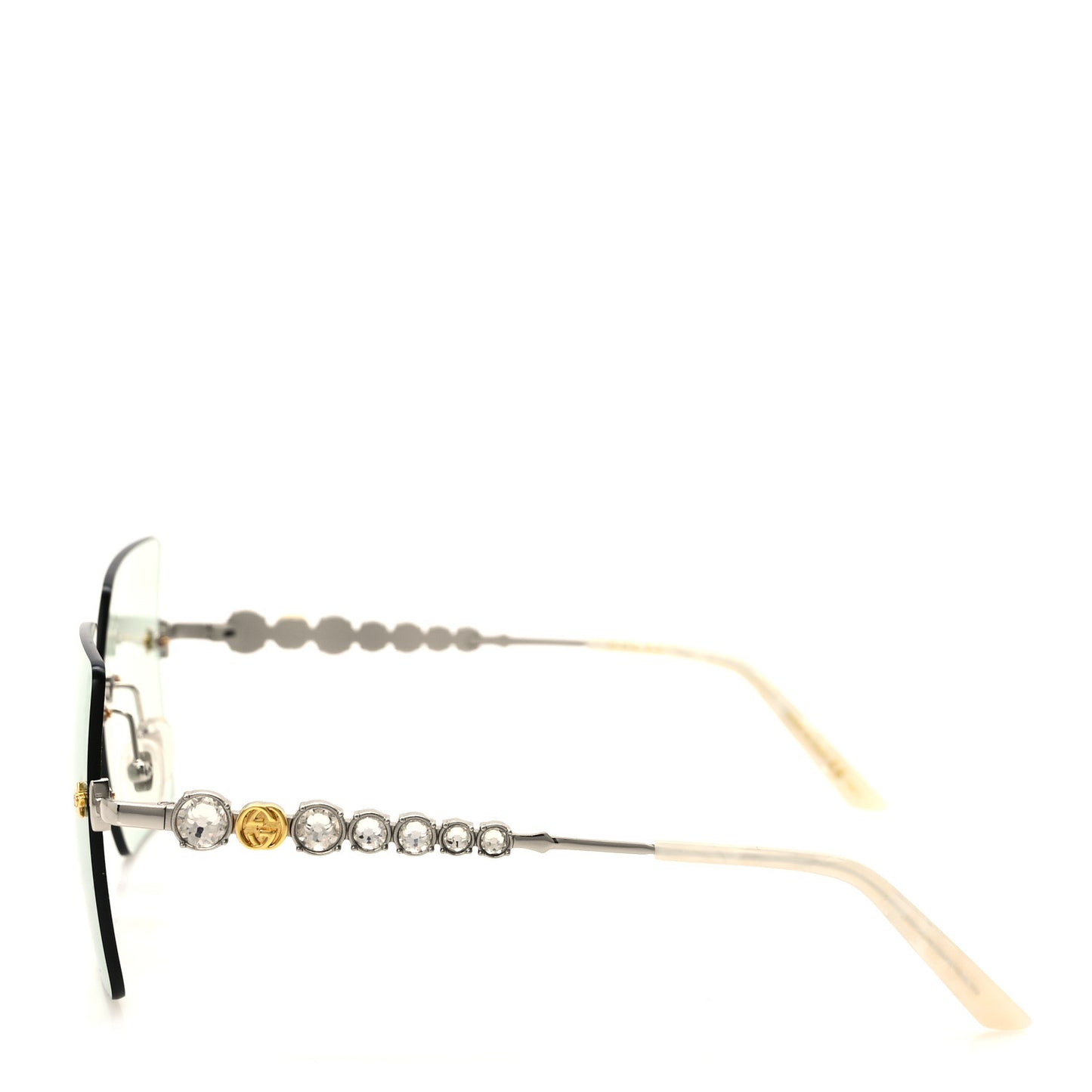 Crystal Metal Sunglasses GG0644S Blue Silver