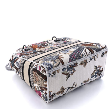 Christian Dior Canvas Embroidered Jardin D'Hive Medium Lady D-Lite Ecru Multicolor 10 of 11
