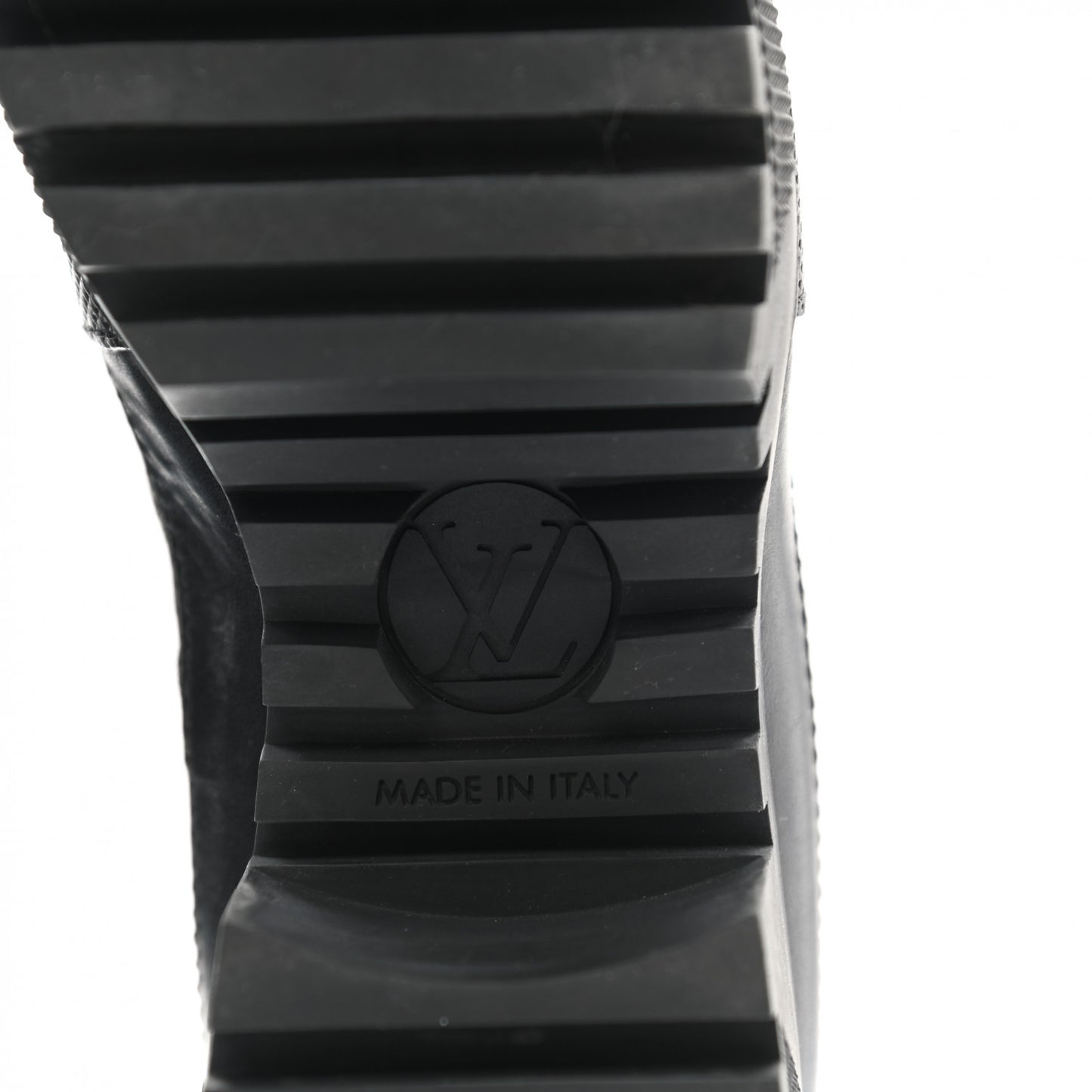 Suede Calfskin Monogram LV Black Heart Laureate Platform Desert Boots 36 Black