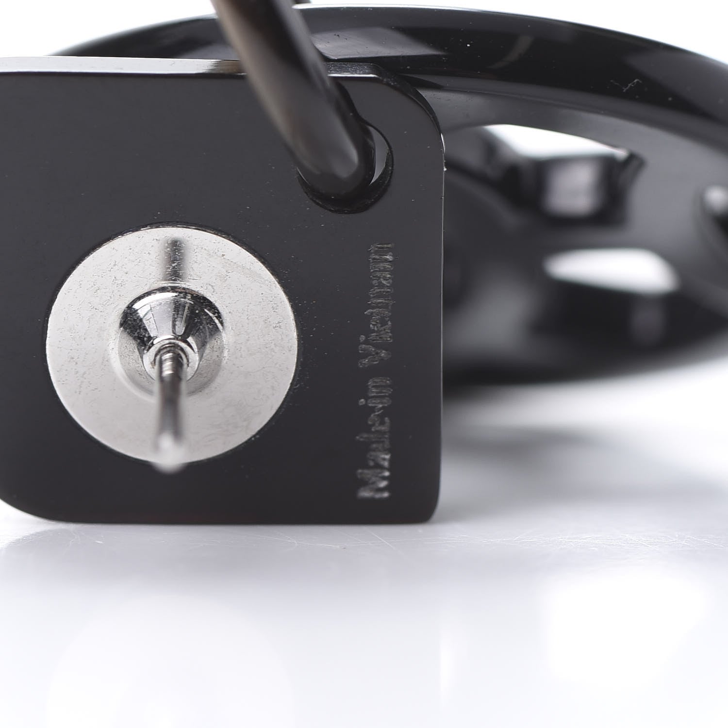 Hermes Buffalo Horn Lacquer Hava Earrings Black 4 of 4