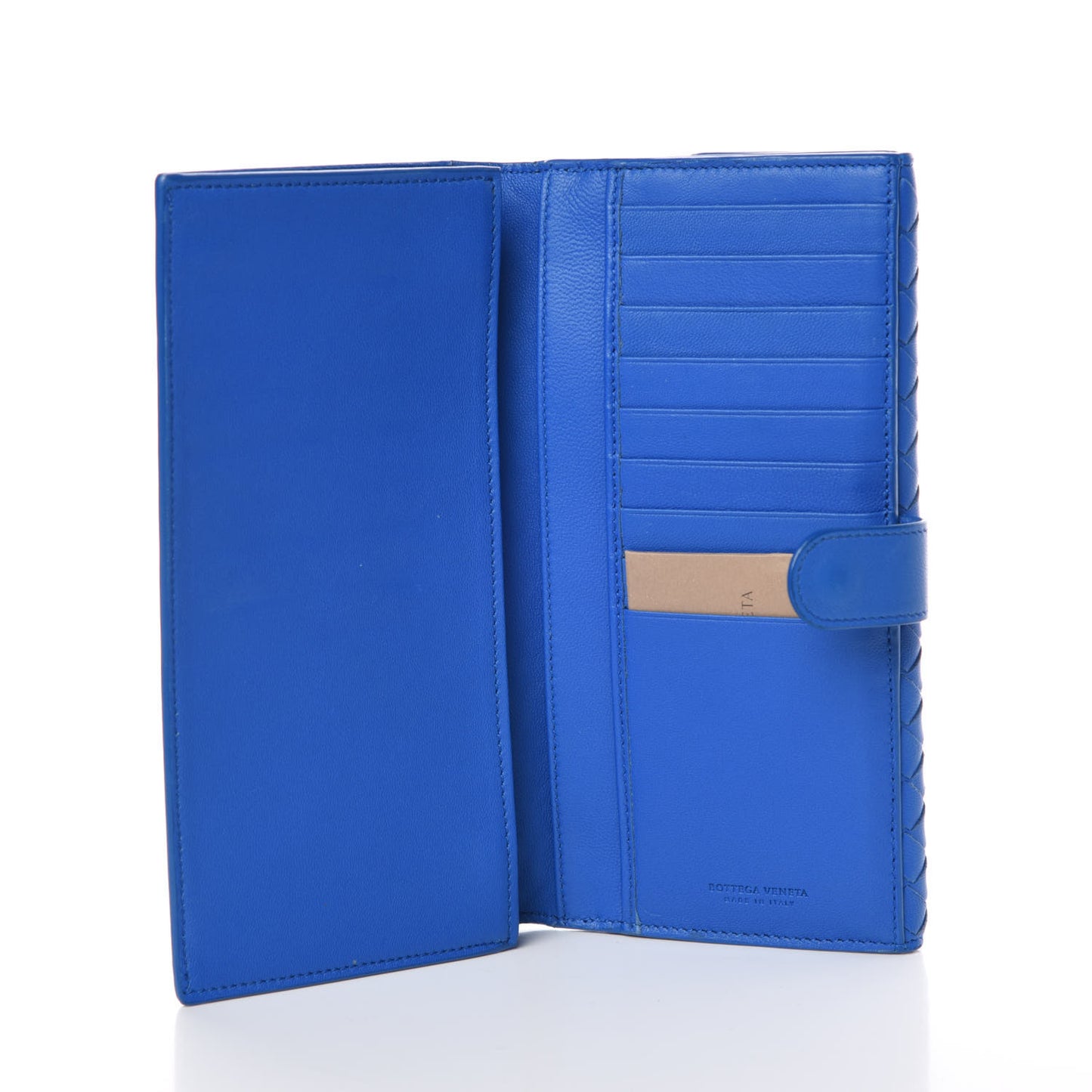 Nappa Intrecciato Continental Wallet Signal Blue