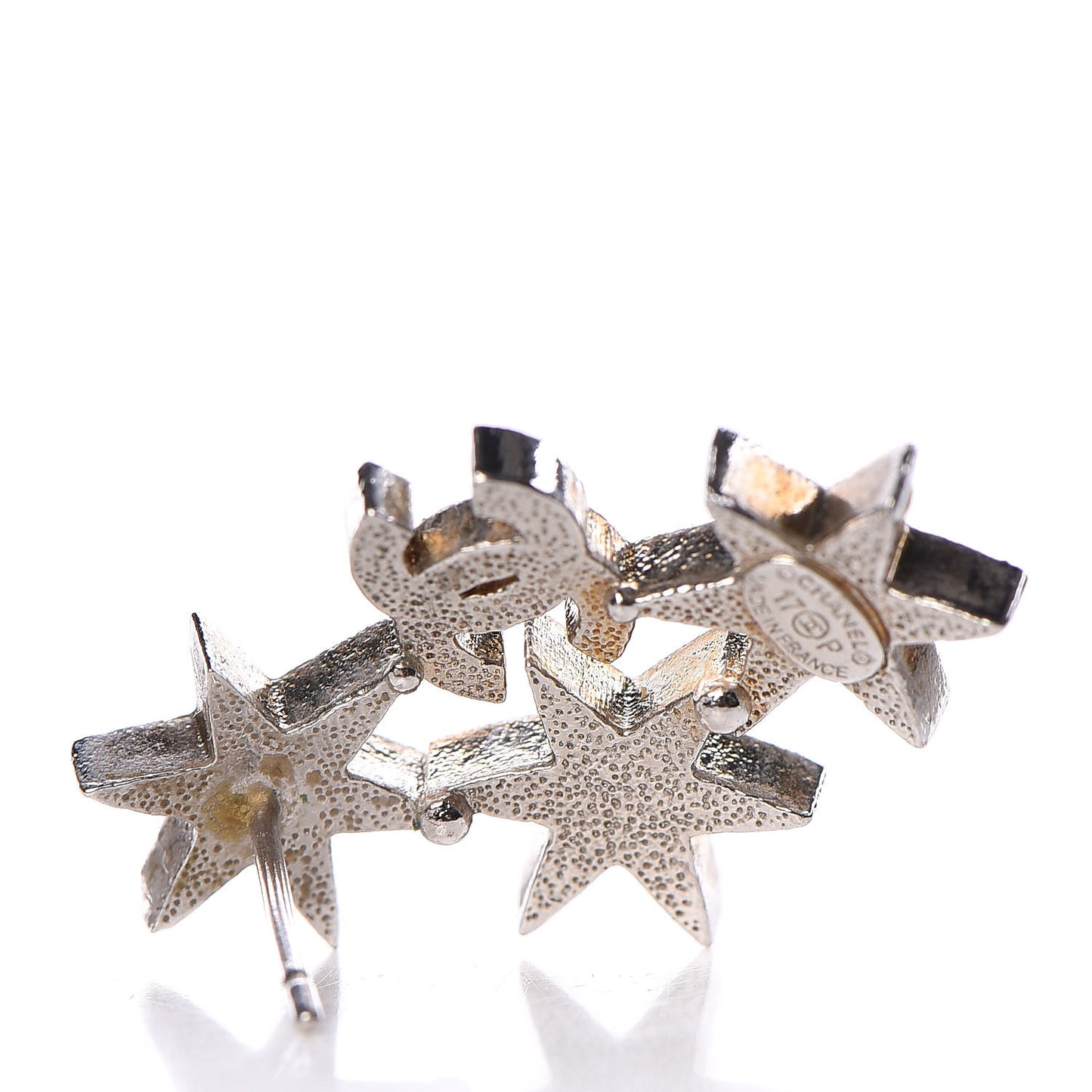 Crystal CC Star Earrings Silver