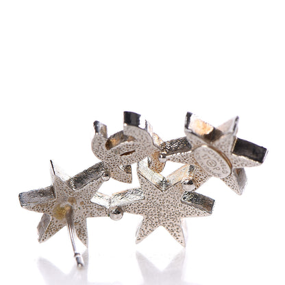 Chanel Crystal CC Star Earrings Silver 6 of 8