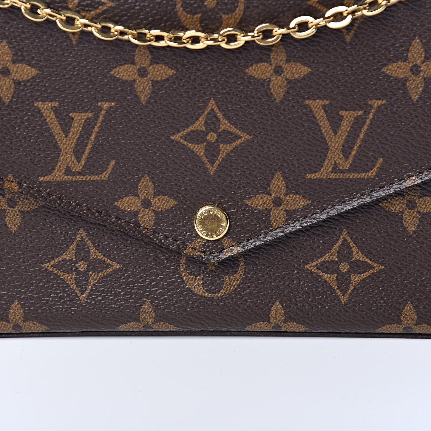 Monogram Pochette Felicie Chain Wallet Fuchsia