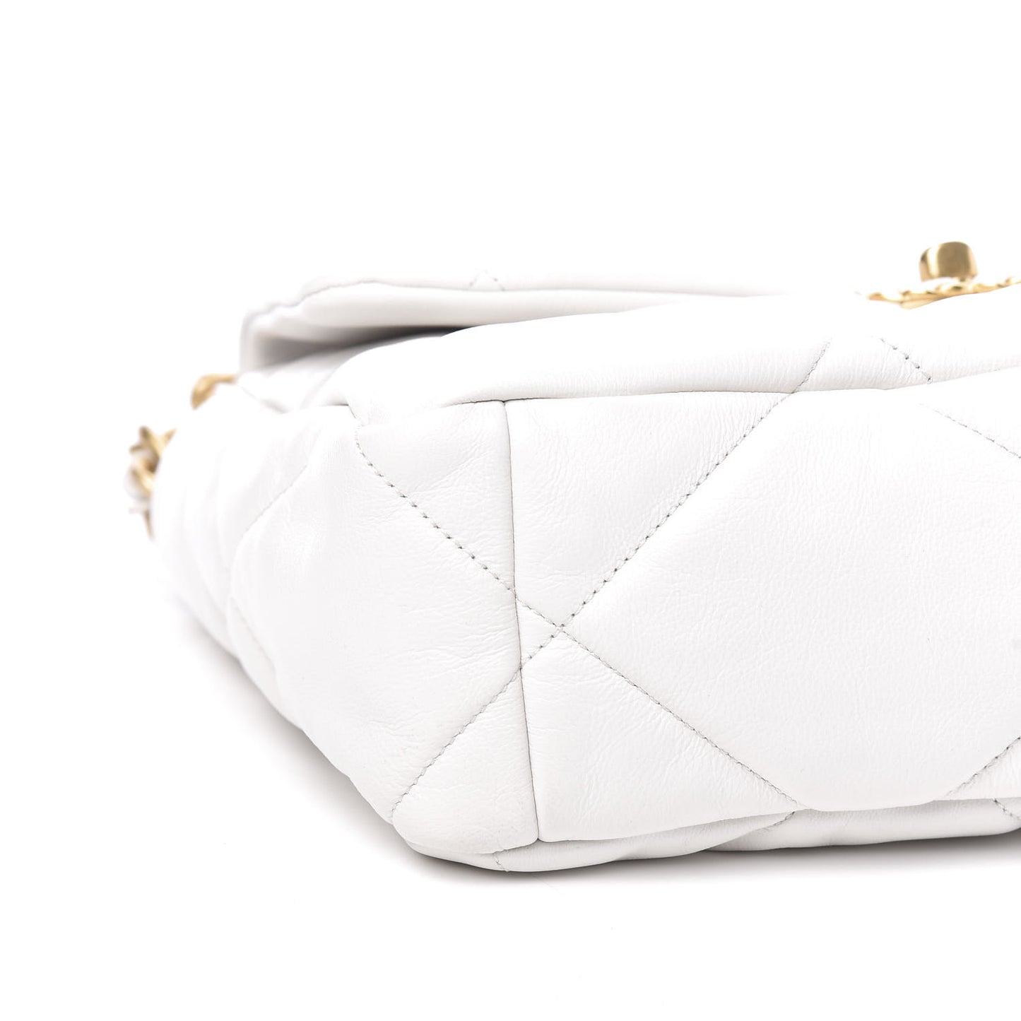 Goatskin Quilted Large 19 Flap White
