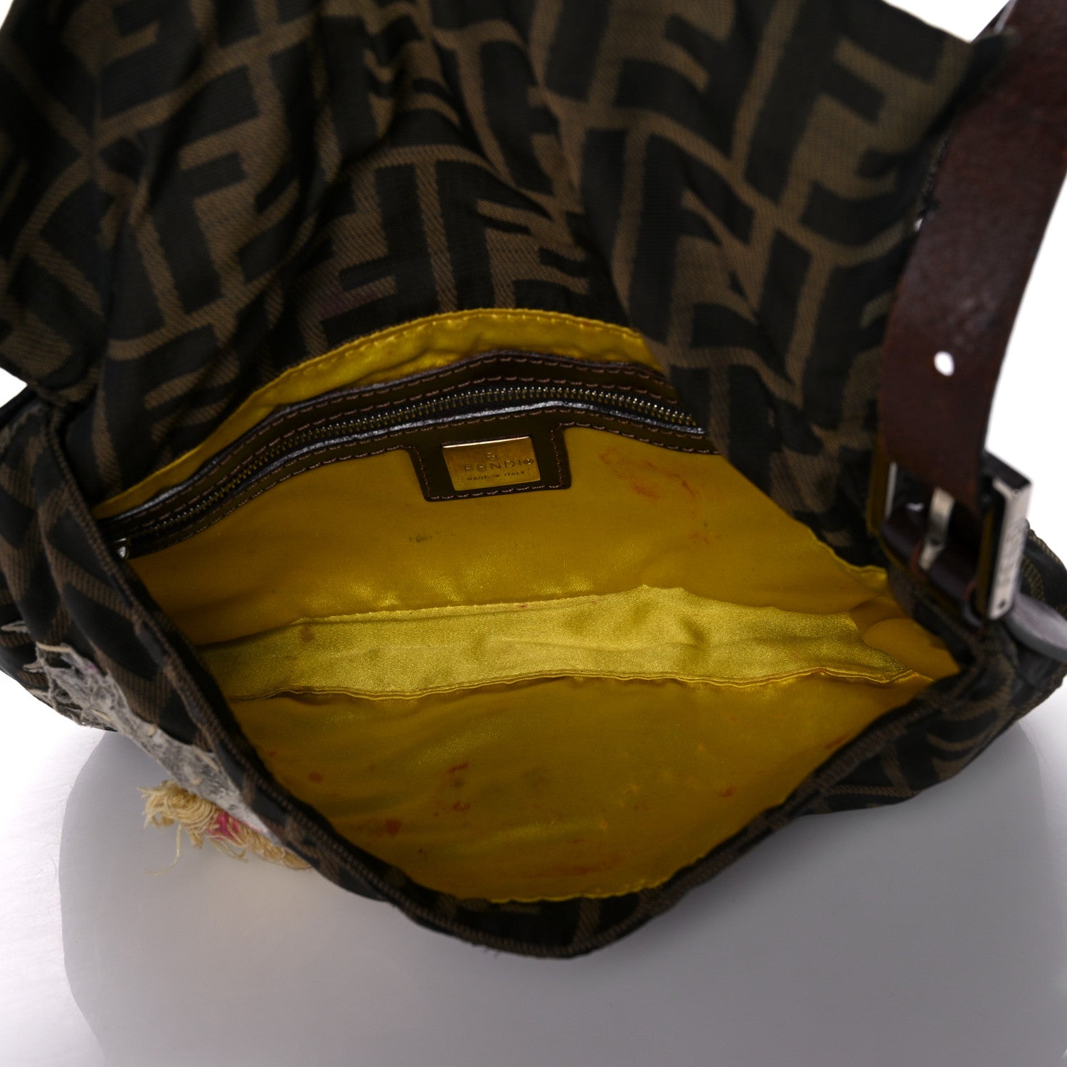 Fendi Zucca Flower Applique Baguette Tobacco 4 of 17