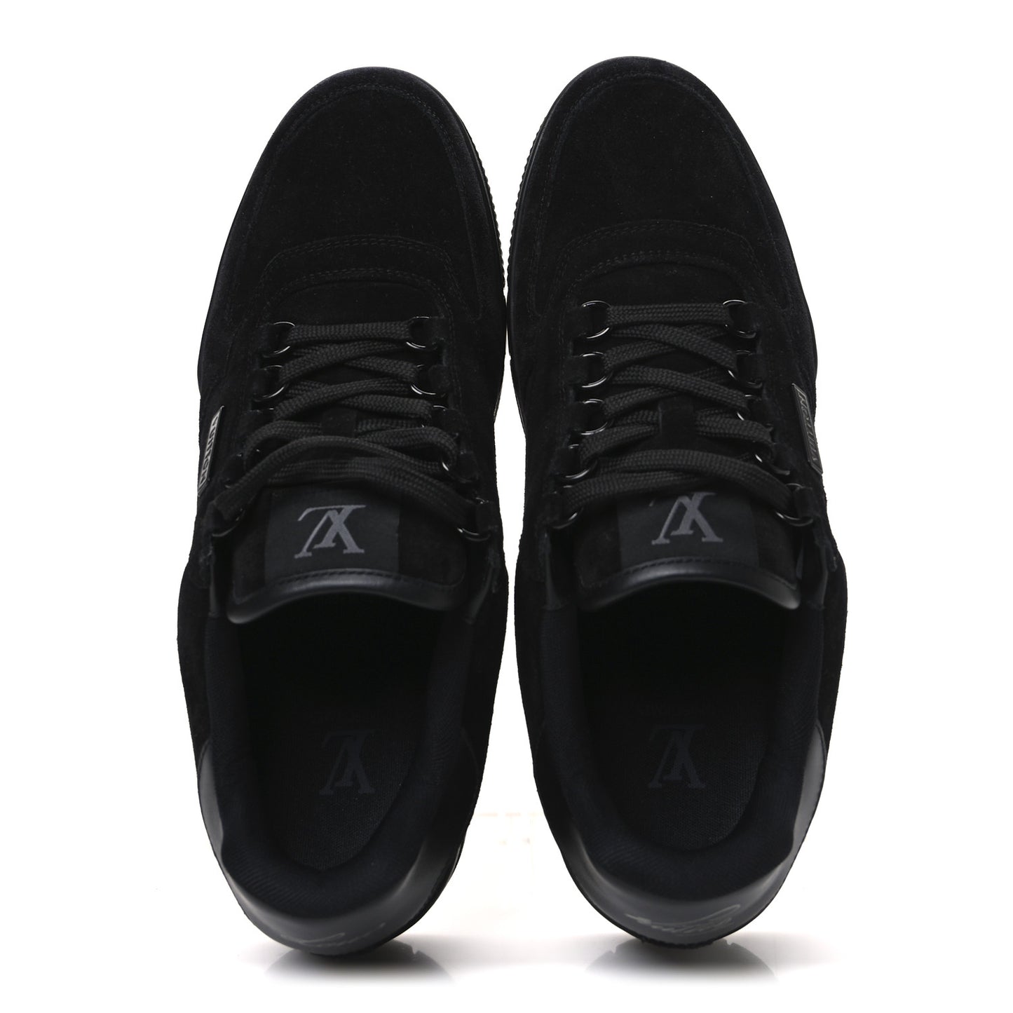 Suede Mens LV Trainer Sneakers 8 Black