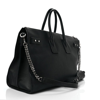 Saint Laurent Grained Calfskin 48H Sac De Jour Duffle Black 3 of 7