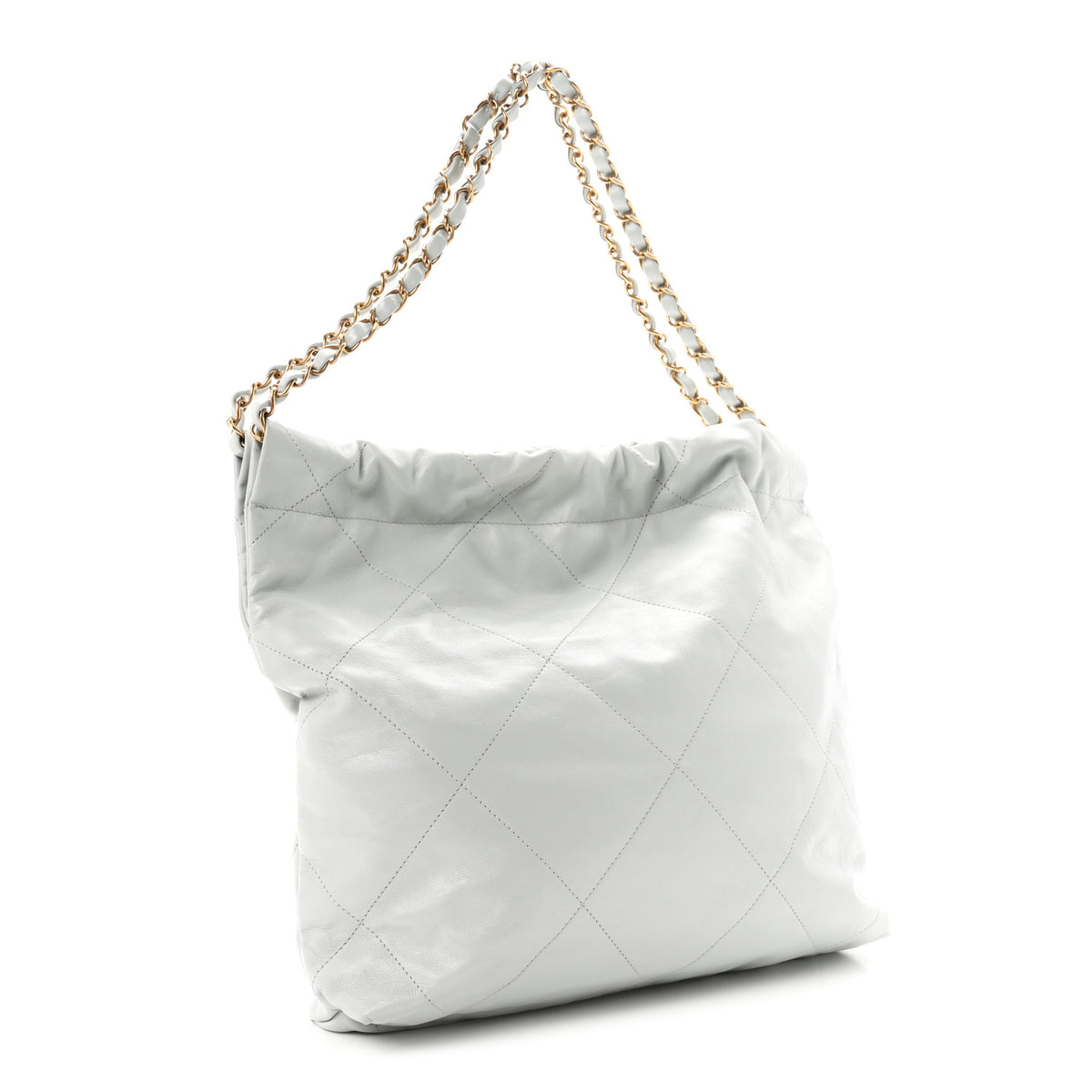 Chanel Shiny Calfskin Quilted Small Chanel 22 Light Blue 4 of 11