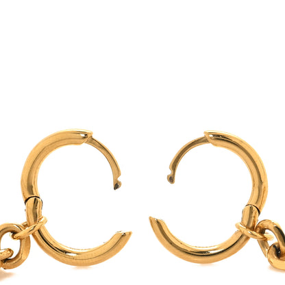 Fendi Metal FF Hoop Drop Earrings Gold 3 of 5