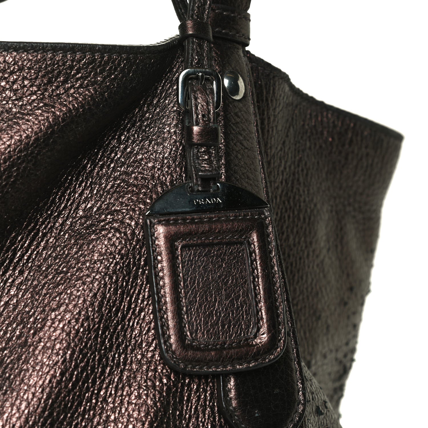 Prada Vitello Daino Hobo Antico Mordore 9 of 16