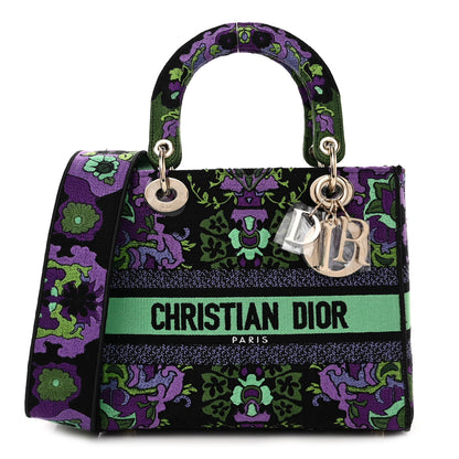 Christian Dior Canvas Embroidered Indian Purple Medium Lady D-Lite Multicolor 1 of 9