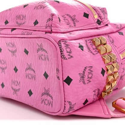MCM Visetos Side Stud Mini Stark Backpack Pink 9 of 9